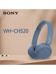 Sony Auriculares inalámbricos Bluetooth WH-CH520: ligeros y cómodos de llevar, motor de mejora de sonido digital, calidad de sonido nítida y colores retro versátiles. - Azul - Ver 4