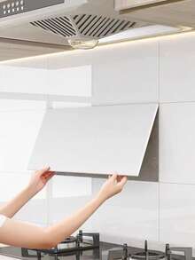 1 Box 30/50pcs Self-Adhesive Wall Stickers, Foam Marble Design, Suitable For Kitchen, Bathroom And Living Room - Made Of PVC And PE Material, Decorative Glossy, Disposable, Rectangular, Smooth Surface, Removable And Easy To Install. - Multicolor - View 2
