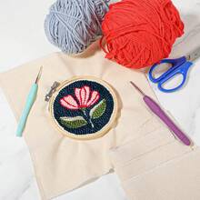 10/5Pcs Punch Needle Fabric, 9 X 9 Inch Embroidery Fabric Linen, Tufting Cloth Monks Cloth For Punch Needle, Embroidery Fabric Squares For DIY Art Craft Handwork