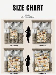 1pc Customized Name Blanket Personalized Family Pet Couple Text Printed Bedding Blanket For Bed Sofa Living Room Outdoor Housewarming Gift - Style 1 - View 8
