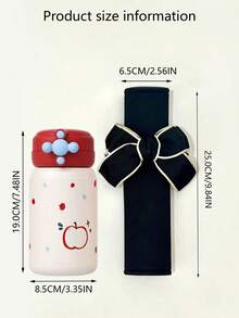 1 件装汽车安全带套冰丝蝴蝶结汽车肩部保护套 - 黑色 - 查看 2