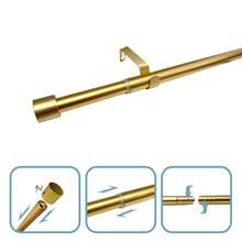 1支装加厚金色窗帘杆，适用于80至200厘米的窗户，直径3/4英寸，现代设计，适用于卧室、客厅、阳台、厨房，可调节长度，拼接式金属加长窗帘杆 - 金色 - 查看 5