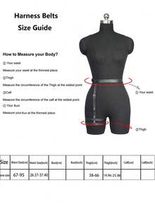 L1pcs Ladies Black Pu Leather Chain Belt Punk Fashion Bundle Garter Party Wear With Accessories Harness For Women