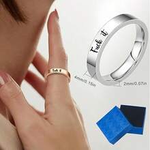 1pc It Ring No Box, Stainless Steel Ring With It Letters, Jewelry Accessory For Women Men - 多色 - 查看 6