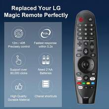 L*G 智能遥控器，兼容多种型号，以及 Pr*Im*E 视频快捷键/Alexa - 黑色 - 查看 7