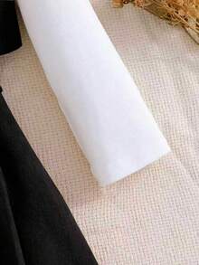 3 件女童秋季套装，长袖 T 恤搭配流苏铆钉背心 + 铆钉百褶裙，休闲、度假、派对、日常穿着，可爱女孩的时尚选择！ - 黑色 - 查看 6