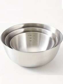 1 套/2 件不锈钢烘焙和搅拌碗，带刻度标记，搅拌碗和水果/蔬菜滤锅，蔬菜清洗盆套装 - 銀色 - 查看 12