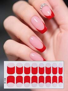 1 Sheet/Set Of Fully Wrapped Classic French Nail Art Stickers With Waterproof And Self-Adhesive Nail Decoration Stickers That Can Be Used For Daily Work