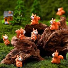Mini Esquilo de Resina, Miniaturas de Esquilo Minúsculas, Figuras Pequenas de Esquilo de Resina, Miniaturas de Animais da Floresta, Acessórios de Jardim, Decoração de Topo de Cupcake, para Paisagismo Externo, Jardim, Gramado, DIY, Artesanato de Aniversário