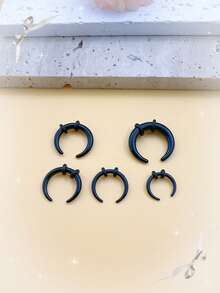 1 pezzo Anello per il naso in acciaio inossidabile stile punk, forma a mezzaluna, anelli per setto nasale, piercing per naso e orecchie, gioielli per il corpo, unisex