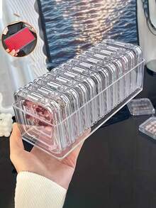 1/5/10pcs Transparent Nail Art Storage Box, Fake Nails Organizer Box, Press-On Nails Storage Box, Nail Display Box, Artificial Nail Organizer Box, Nail Tools Storage Box, Nail File Holder,Gifts For Women,Christmas Gifts,Gift Ideas For Women,Room Decor - Clear - View 7
