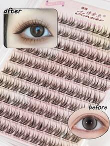 QDUM 120簇无需胶水假睫毛带胶自粘式睫毛新款升级版柔软睫毛无胶 - C - 查看 2