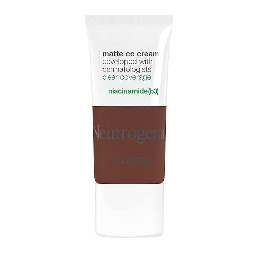 Neutrogena Rohto Beauty Pure And Flawless Matte CC Cream, Full Coverage Skin Tone Correcting Cream Facial Makeup With Niacinamide (B3), Hypoallergenic, Oil-Free And Fragrance-Free, Shell Shape, 1 Ounce - 9.9 西耶娜 - 查看 1