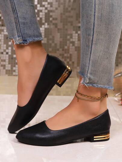 (For Wide/Thick Feet, Please Order One Size Up) Women's Flat Slip-On Shoes, Soft Leather, Suitable For Dresses, Comfortable Flat Pointed Toe Loafers, All Season, Plus Size Women's Shoes, French Elegant Flats, Versatile Korean Style Chic Flats, Black Flat Soft Bottom Formal Work Shoes