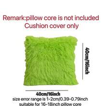 Solid Fuzzy Cushion Cover Without Filler - Mint Green - View 3