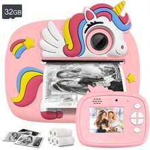 Máy ảnh in ảnh tức thời hình Kỳ lân & Khủng long & Máy ảnh kỹ thuật số HD 1080P với công nghệ in không mực | Máy in ảnh di động 3 trong 1 với các bộ lọc vui nhộn và pin tích hợp 1300mAh cho những kỷ niệm mọi lúc mọi nơi - ET-Nhiều màu - Xem 20