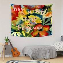 Adrianne Lenker Song Album Art Tapestry - Vibrant Floral & Butterfly Design With "Not A Lot Just Forever" Quote Light Beige Polyester Wall Hanging For Dorm Bedroom Living Room Indoor/Outdoor Decor Ideal Holiday Gift Butterfly Wall Decor Dorm Room Decoration Modern Home Accessory Smooth Texture Fabric - 彩色 - 查看 3