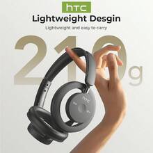 HTC Auriculares TWS HP06 con cancelación activa de ruido, micrófonos duales, cancelación de ruido de llamadas ENC, modo de juego de baja latencia, resistencia al agua y al sudor con clasificación IPX, color blanco roto. - blanquecino - Ver 7