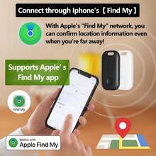 Apple AirTag，带声音的蓝牙物品查找器，智能追踪器，GPS钥匙定位器，兼容“Apple Find My”平台，支持IOS，一键查找，远程精准追踪，持久电池，适用于老人、宠物、汽车、钥匙、包包等防丢失提醒追踪定位 - 彩色 - 查看 7