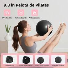 NEWKIBOU Kit de Pilates en Casa con Aro Pilates 15Pulgada/38CM, 5 Bandas de Resistencia,Bola de Pilates 25cm y 2 Pares Calcetines Yoga - Pilates Equipment Toning Arms and Thighs - Negro - Ver 3