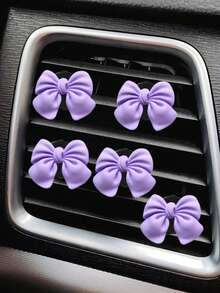 3/4/6pcs Pink Bow Car Interior Cute Car Interior Accessories ,Car Air Conditioning Vent Decorative Clip, Bow Car Air Vent Decorative Clip,Cute Air Freshener Holder For Car AC Vents, Fashionable Car Interior Accessories For Women,Girly Dashboard Decor