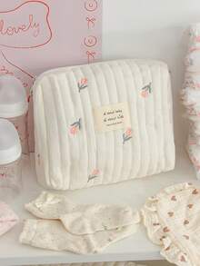 1pc Changing Bag With Cute Animal Embroidery - Multifunctional Large Capacity Diaper Bag And Baby Essentials Handbag, Large Capacity Multifunctional Baby Diaper Bag, Unisex Portable Changing Bag, Easy-To-Clean Material, Newborn Travel Storage Bag, Stylish And Lightweight Diaper Storage Bag, Baby Daily Necessities Storage, Change Of Clothes Storage, Socks Storage, Bottle Storage, Bib Pad Storage, Suitable For Daily Use - Multicolor - View 13
