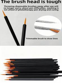 200 pezzi Penne monouso ultra-sottili per arte di unghie, penne per linee sulle unghie, penne per terapia luminosa per unghie, eyeliner monouso, matite per sopracciglia - Multicolore - Visualizzare 7