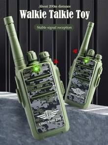 NEUSNEY 2 件儿童遥控无线对讲机，200 米范围通信，户外游戏，送给男孩和女孩的礼物，不含电池