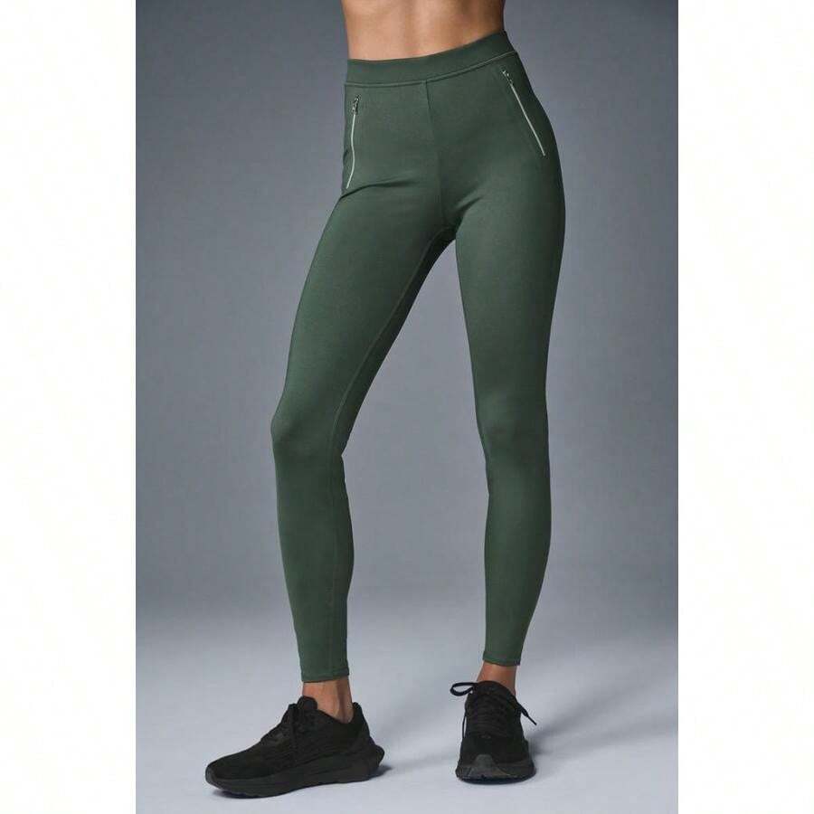 High-Waist Thrill Seeker Legging - Dark Cactus |  | Women Outdoor Leggings - Cây xương rồng đen - Xem 1