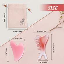 4-In-1 Massage Comb With Gua Sha Tool, Pink Gua Sha Facial Tools, Scalp Massager For Head Neck Face Eye Body Care With Gift Bag For Family And Friends