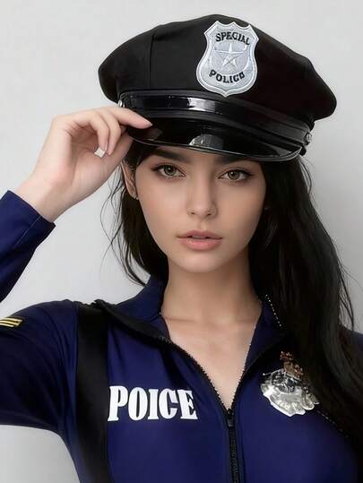 1pc Unisex Halloween Costume Hat, Suitable For Women Halloween Outfit, Cosplay Costume, Party Dress Up, Game Carnival Outfit, Military Cap, Fits Holiday Party, Can Be Paired With Sexy Uniform And Clothing