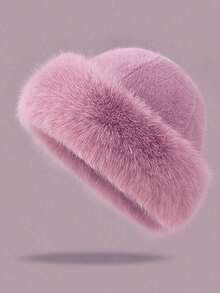 1 peça de chapéu mongol de pelúcia, chapéu grosso e quente para outono e inverno, chapéu tipo balde com proteção auricular em imitação de pele de vison, feito de fibra de poliéster, adequado para mulheres, com várias combinações de cores para escolher. Este é um chapéu tipo balde multifuncional, casual e simples, quente, à prova de vento, frio, macio e confortável, adequado para viagens ao ar livre, ciclismo, compras diárias, atividades de pesca e escalada.