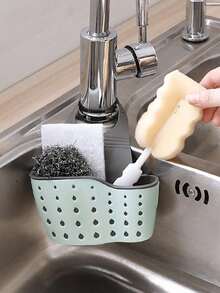 1 件装水槽悬挂式沥水篮，带硅胶储物盒，可调节水槽沥水架 - 厨房储物双层滤水篮、海绵架、厨房水龙头悬挂篮，非常适合存放海绵、肥皂、洗碗布，无需钻孔，节省空间的配件，适用于家庭浴室和餐厅使用，厨房配件，厨房小工具，圣诞装饰 - 彩色 - 查看 6