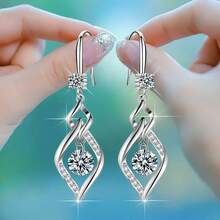1 Pair Elegant Shiny Tassel Dangle Earrings, Fashion Versatile Earrings Suitable For Date, Wedding, Daily Wear