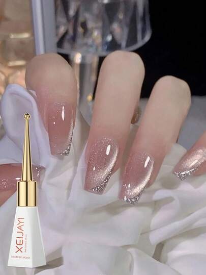 1 pieza Esmalte de uñas de cristal de ojo de gato de 10ml, esmalte de gel con brillo para arte de uñas, para salón de uñas DIY en el hogar