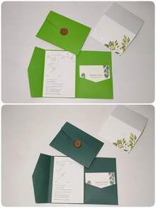 25pcs Three-Fold Pocket Wedding Invitation Envelopes, Simple Invitation Envelopes For Engagement, Wedding, 15th Birthday, And Baptism, DIY Invitations, 5* 7-Inch Invitations, Pocket Invitations, Customized Invitations, Multiple Colors To Choose From Freely. The Goods For Only Include Envelopes, Not Cards Or Painted Seals - Pearlescent Green - View 7