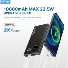 YLYP [Ultra Slim Power Bank] 10000mAh Fast Charging Portable Charger, 22.5W PD 3.0+ LED Display USB C In/Out High Speed Charging Battery Pack, External Cell Phone Power Bank, Compatible With IPhone 16 Galaxy S22 S21 IPad And Other Smartphones - Recolor - View 14