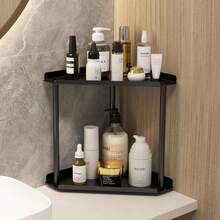 1 Double-Tier Bathroom Storage Rack 2-Tier Perfume, Cosmetics, Skincare, And Toiletries Modern Metal Countertop Organizer Skincare & Cosmetics Countertop Organizer Kitchen & Bathroom Countertop Corner Shelf Bathroom Countertop Storage Rack Multi-Functional Countertop Storage Rack (Suitable For Bathrooms, Kitchens, Living Rooms, And Bedrooms) - 彩色 - 查看 9