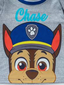 2 件 Paw Patrol 男童睡衣套装，可爱卡通狗印花圆领长袖 T 恤和松紧袖口裤子，适合男孩的舒适家居服，适合日常休闲穿着和节日礼物，秋冬季 - 灰色 - 查看 4