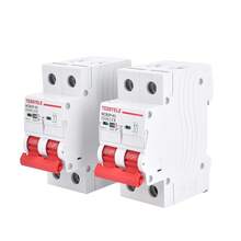 2 pezzi Interruttore automatico solare a 2 poli (2P) con protezione da sovraccarico e cortocircuito, montato su guida DIN, adatto per pannelli solari, sistemi di energia rinnovabile, con varie portate di corrente 6A/16A/20A/32A/40A/50A/63A, design compatto, struttura durevole, per ingegneria elettrica