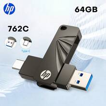 HP 原装 USB 3.2 Type-C 闪存盘 64GB 金属 USB-C 磁盘 128GB 旋转 U 盘 256GB 高速外置存储棒 适用于智能手机、笔记本电脑、台式机和电视 - 深灰色 - 查看 11