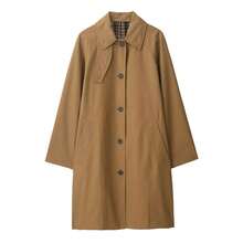Camellia Autumn/Winter New Cotton Long Sleeve Lapel Button Midi Trench Coat, British Style - Brown - View 1