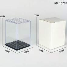 积木迷你模型展示柜兼容可堆叠无需组装透明防尘盒 - 彩色 - 查看 8