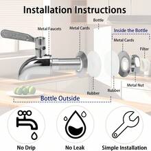 2 Packs 1 Gallon Glass With Stand And 304 Stainless Steel Faucet Party Drink Dispenser - Transparent - View 8