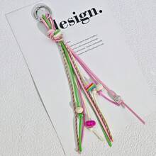 Vintage Colorful Rope Tassel Beaded Bag Charm, Casual Bag Accessory