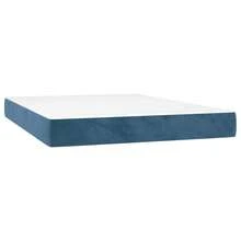 vidaXL Box Spring With Mattress Velvet Dark Blue 140x200 Cm