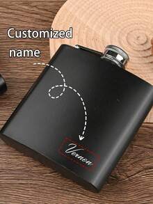 Personalized Matte Black Flask, Groomsman Gift, Best Man Gift, Father's Day Gift, Wedding Party Gift, Boyfriend Gift. Groomsman, Best Man, Usher, Groom Gift, Customized Flask - Multicolor - View 3