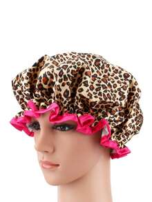 1 pieza Gorro de ducha de doble capa a la moda y resistente al agua, con estampado, adecuado para uso diario de mujeres