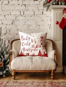 4pcs Velvet-Like Soft Christmas Santa Claus, Christmas Numbers, Reindeer, Snowman, Snowflake Decorative Pillow Covers, Hypoallergenic Polyester Material, Hidden Zipper, No Filling, Suitable For Home Decor, Living Room, Throw Pillow Cases, Cushion Covers, Sofa Decorative Pillows, Home Decor Pads