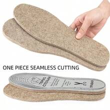 1 Pair Of Thickened Wool Felt Insoles For Warmth, Shock Absorption And Pressure Relief. Multiple Sizes Available For Arbitrary Cutting